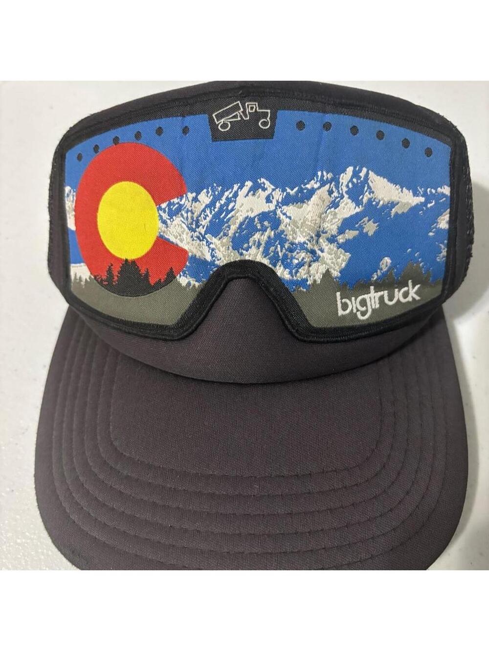 Men's Black and Multi Hat